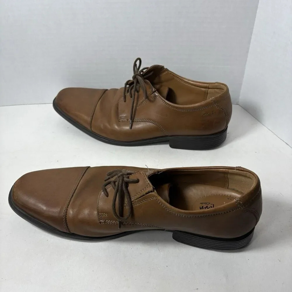 Clarks Collection Shoes Mens Size 11.5 Brown Oxfords Dress‎ Whiddon Cap 15770 F2